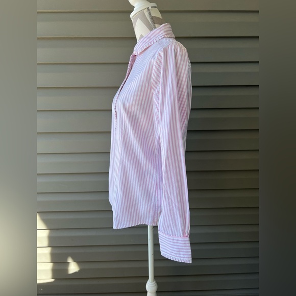 Brooks Brothers Pink Stripes Button Down Shirt 100% Cotton Women’s Sz 8 - Picture 2 of 10